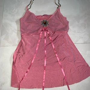 BONY Paris pink camisole top with pearl detail